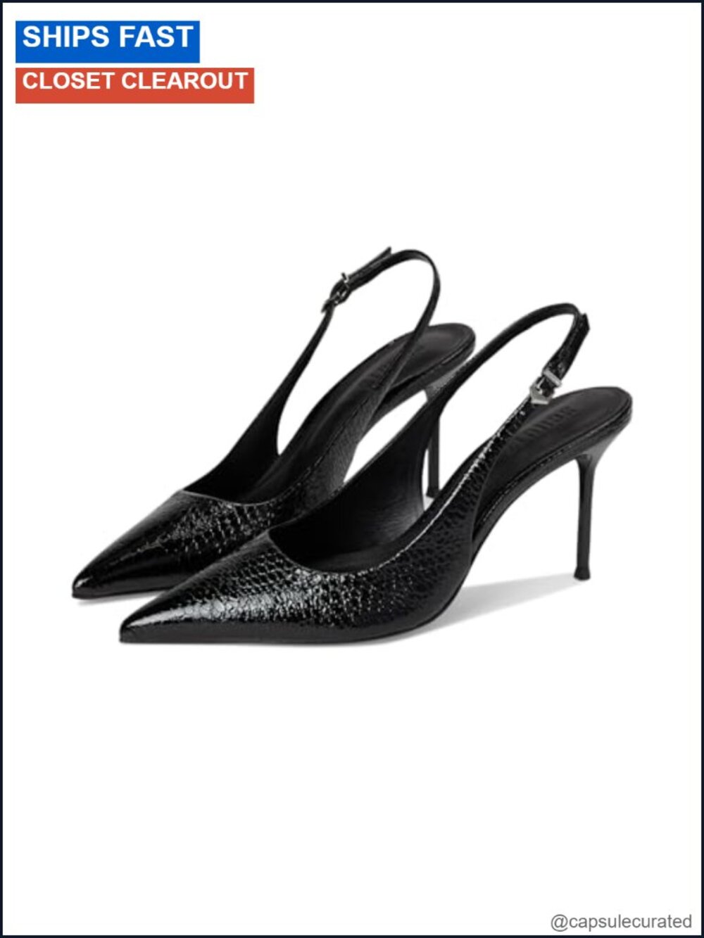 Leona Slingback Stiletto Heel Pointed Toe Leather Pumps